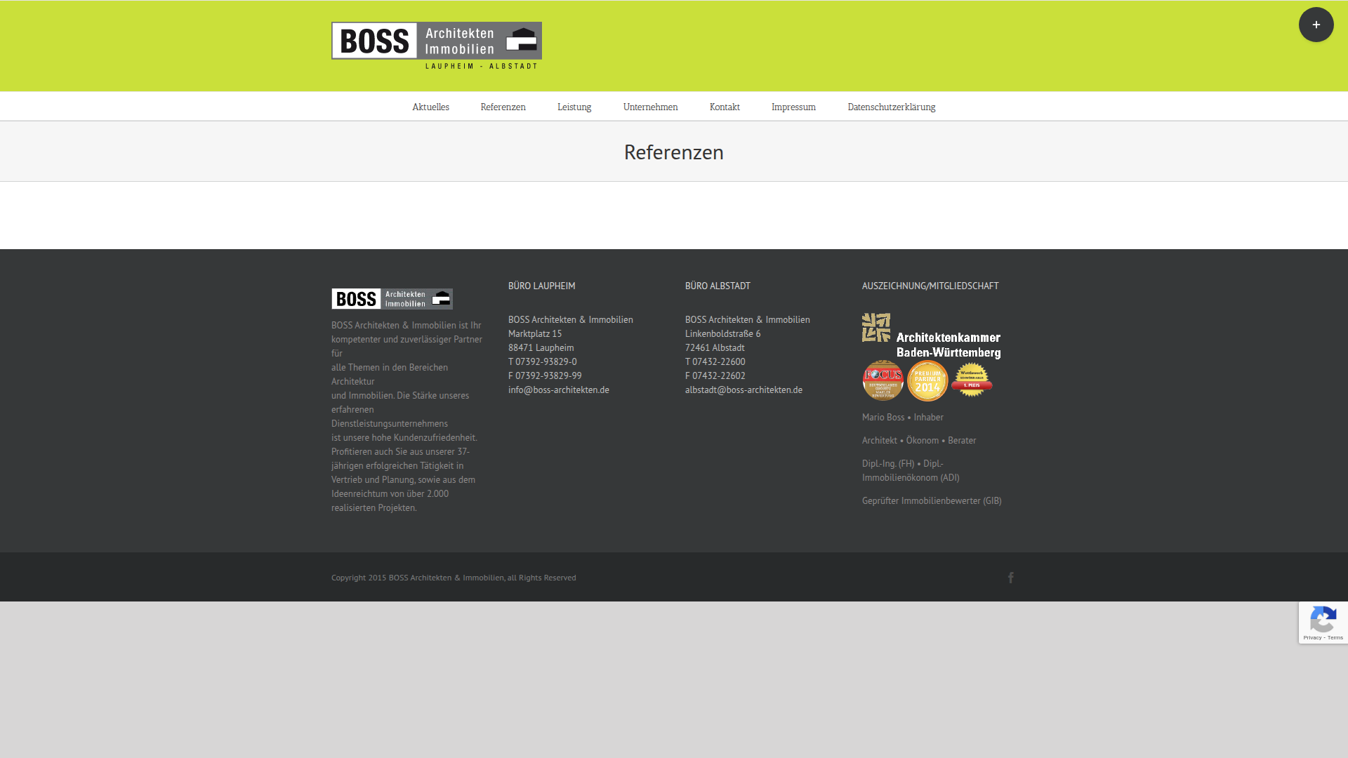 BOSS Architekten - Webdesign & Entwicklung Projekt von München ONLINEagentur