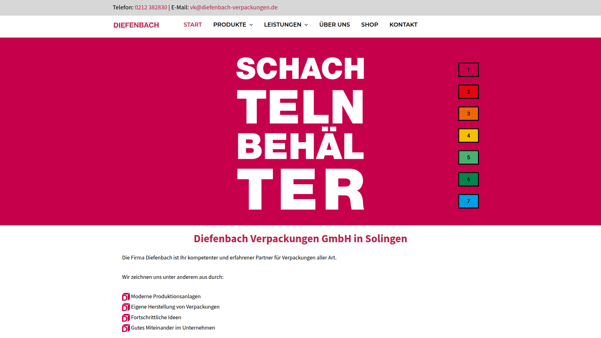 Diefenbach Verpackungen - Webdesign & Entwicklung Projekt von München ONLINEagentur