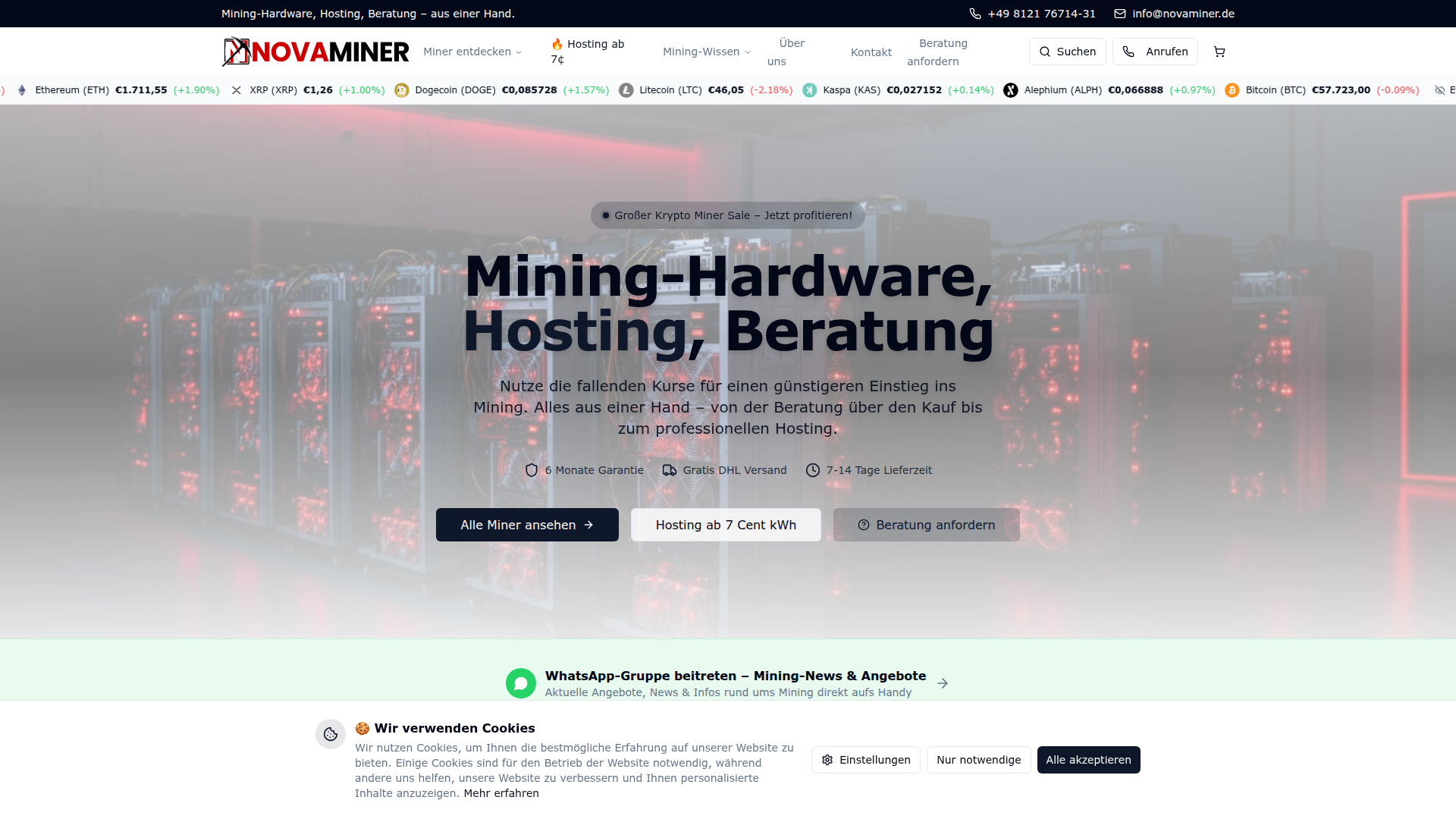 NovaMiner - Shoperstellung Projekt von München ONLINEagentur